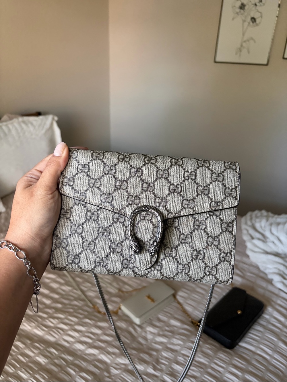 Gucci GG Canvas Dionysus Small Crossbody in Beige/Tan